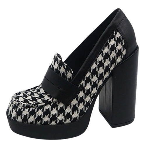 Houndstooth School Girl Loafers