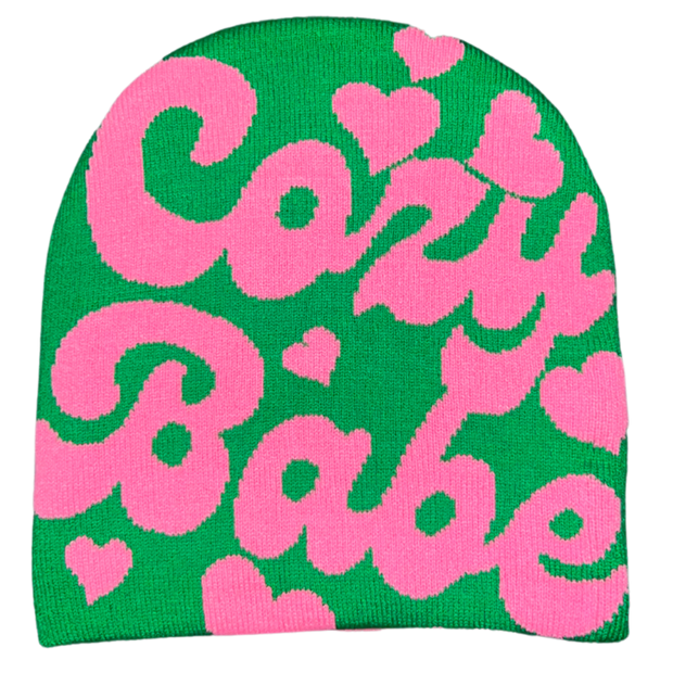 Green/Pink Cozy Babe Beanie