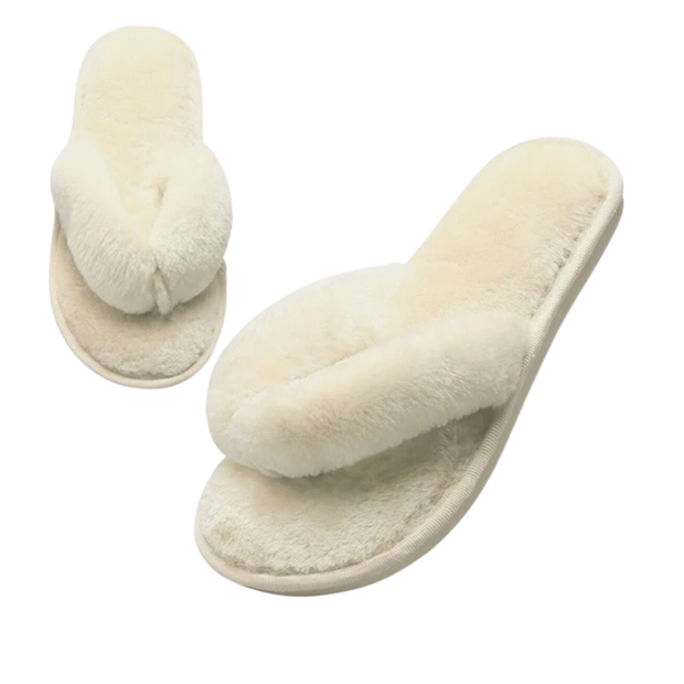 Cream Cozy Slippers
